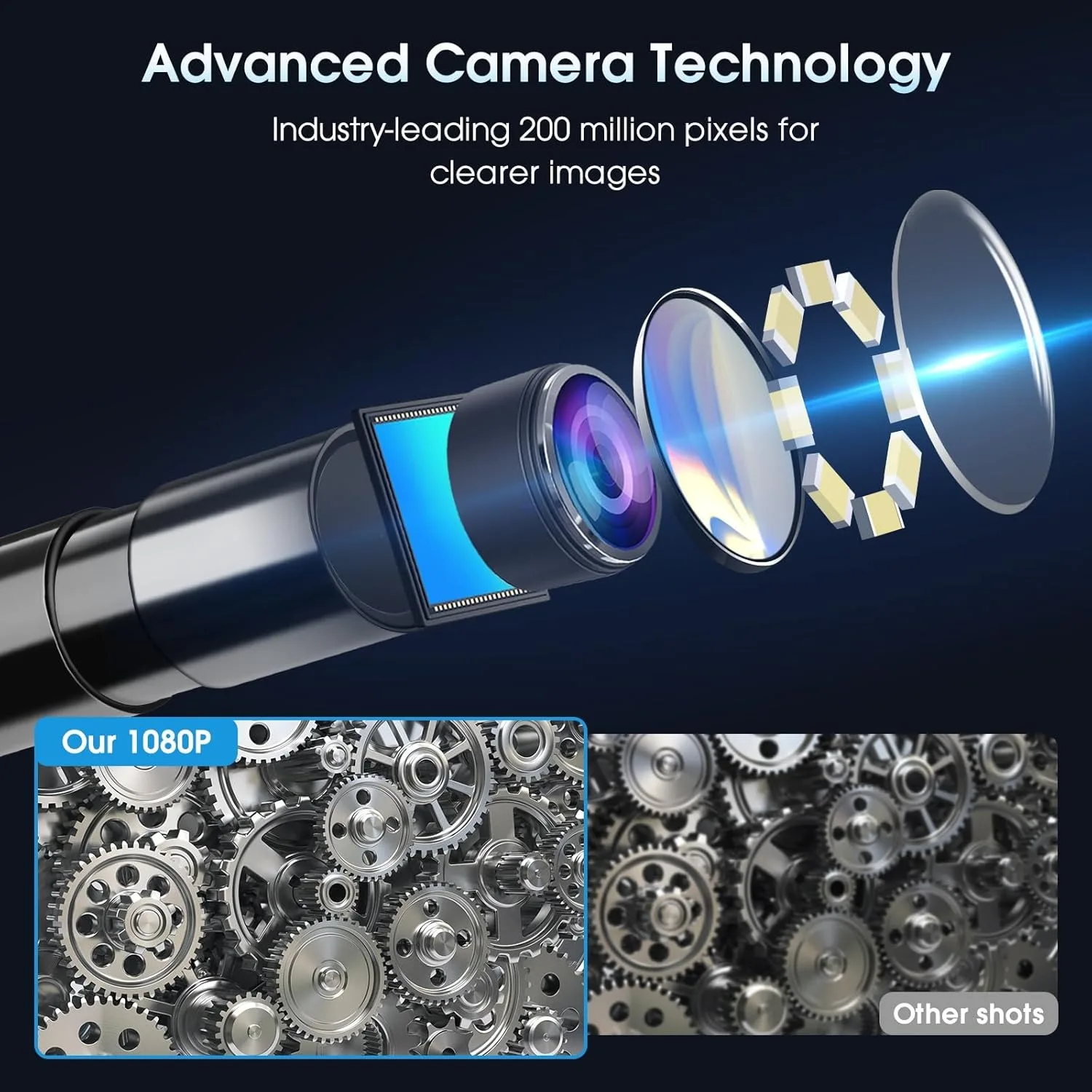 8mm IP67 Waterproof Endoscope Camera with 8 Adjustable LED Lights, Pipeline Inspection Borescope for iOS/Android Phone Tablet 2