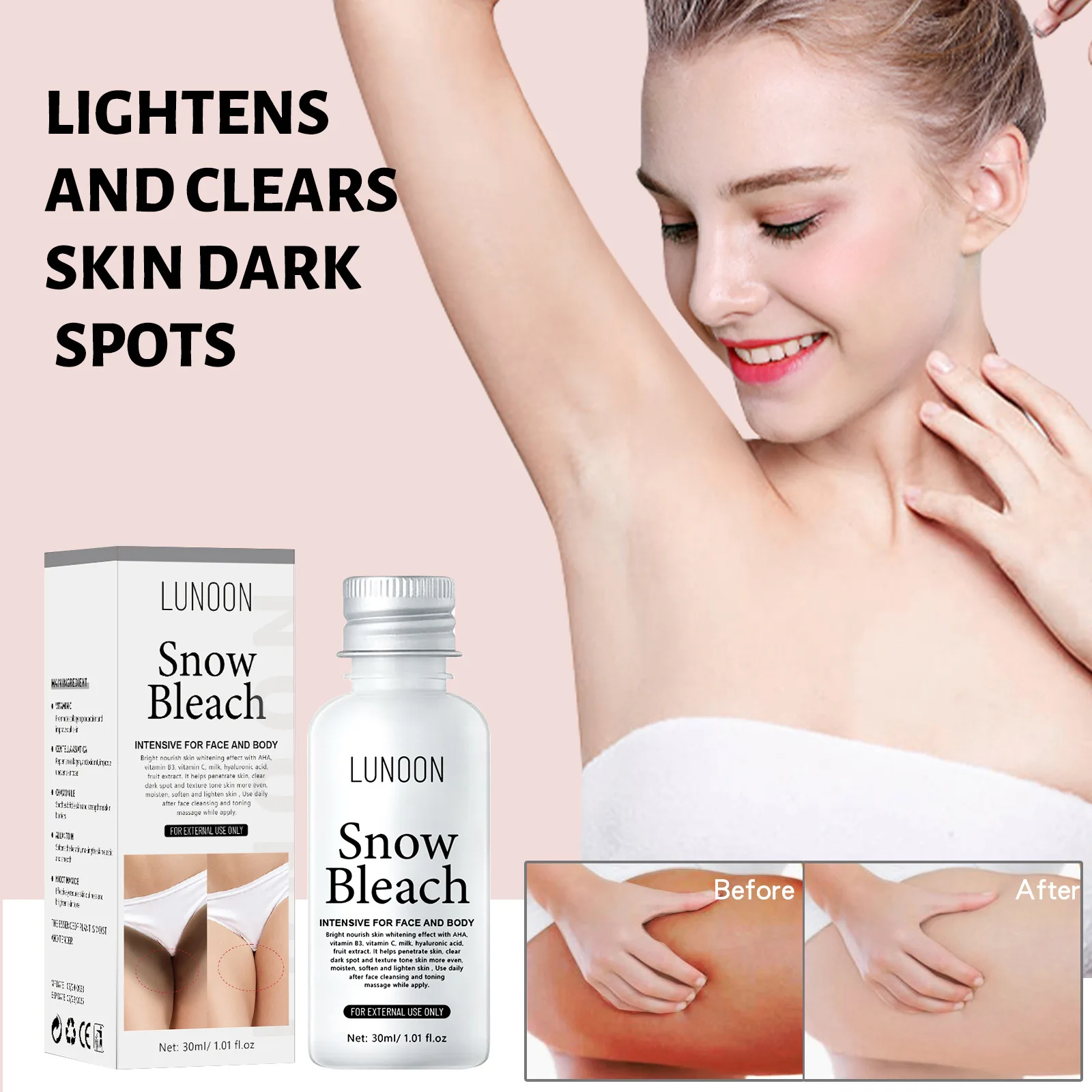 

Private Parts Underarm Bleaching Serum Whiten Butt Knee Brighten Inner Thigh Intimate Parts Dark Remove Melanin Whitening Cream