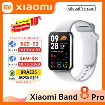글로벌 버전 샤오미 스마트 밴드 8 프로 1.74 인치 AMOLED 5ATM 블루투스 5.3 GNSS 150 + 스포츠 모드, 최대 14 일 배터리 미 팔찌