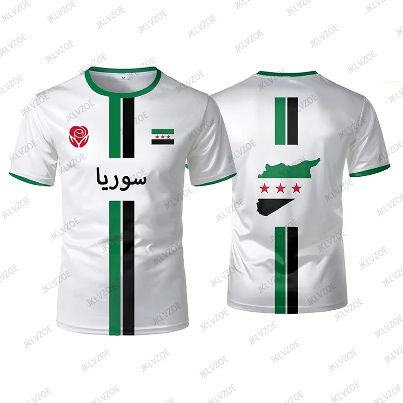 Summer New Syria Football Jersey Women Men Sports T-shirts Street Soccer Uniforms Casual Syrian Flag Graphic Oversized Tops 2