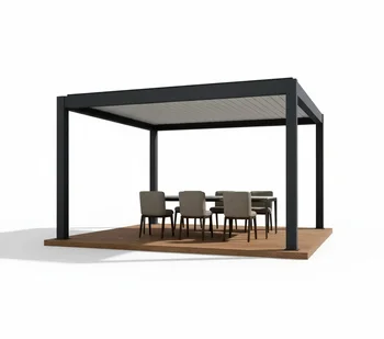 Pergola Bioclimatica da Esterno, in Lega di Alluminio 3x3m/3x4m/4x4m, Pergola Ombreggiante in Alluminio, Gazebo Impermeabile per Patio, Parasole Moderno da Giardino