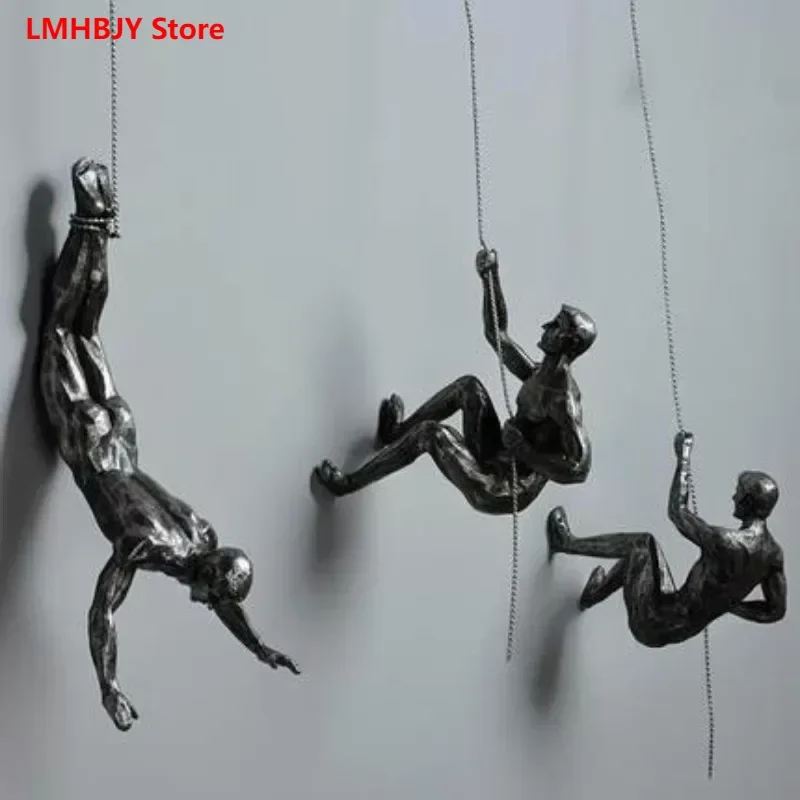 

Retro American Industrial Style Rock Climbing Small Figure Decoration Bar Living Room TV Background Wall Decoration Art Pendant