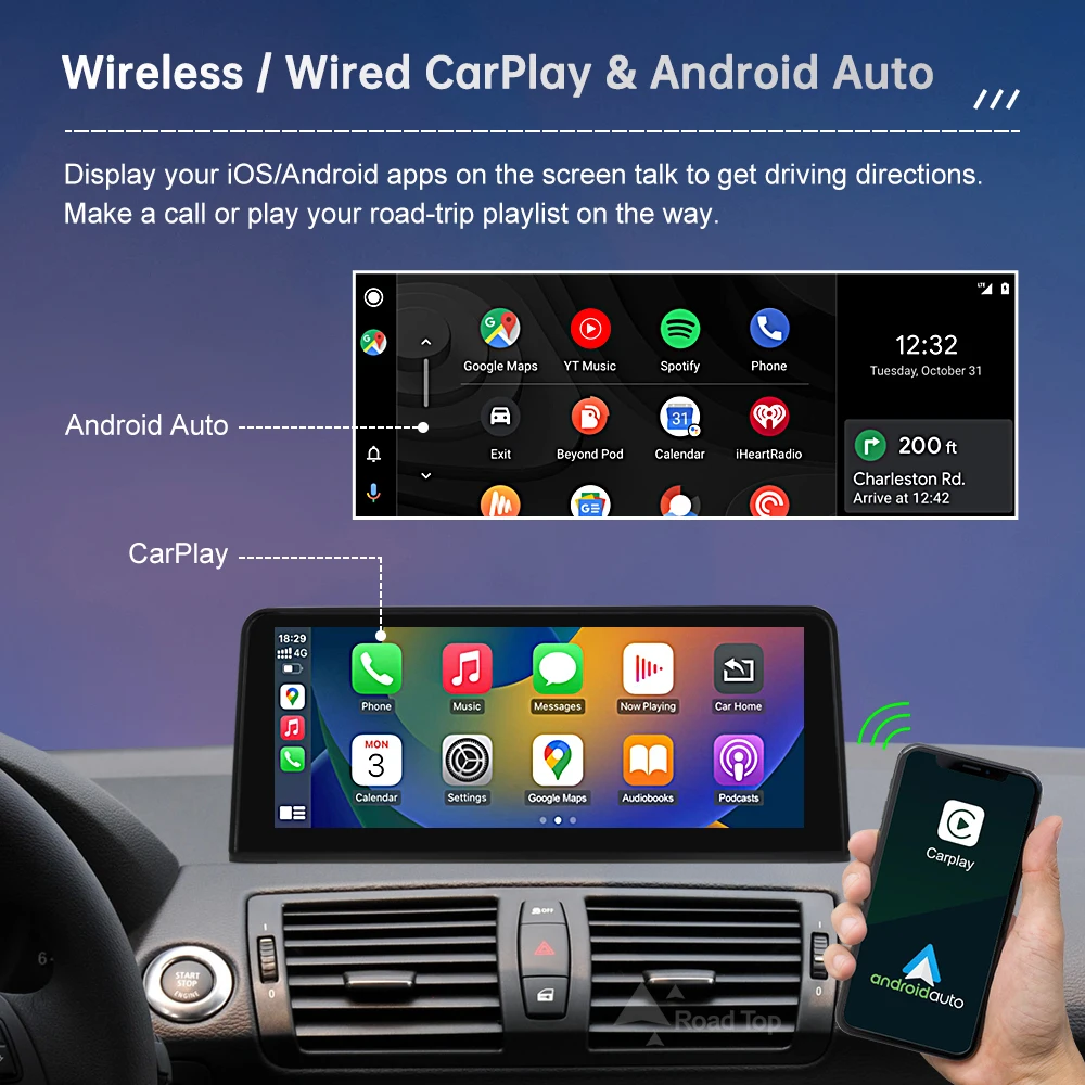 Autoradio Android Auto CarPlay – BMW Série 1 E81-E88 – Image 4