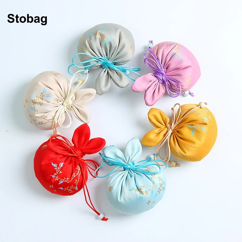 

StoBag 5pcs Rabbit Hanging Sachet Drawstring Bags Cute Gift Jewelry Package Storage Pocket Reusable Pouch Portable Decoration