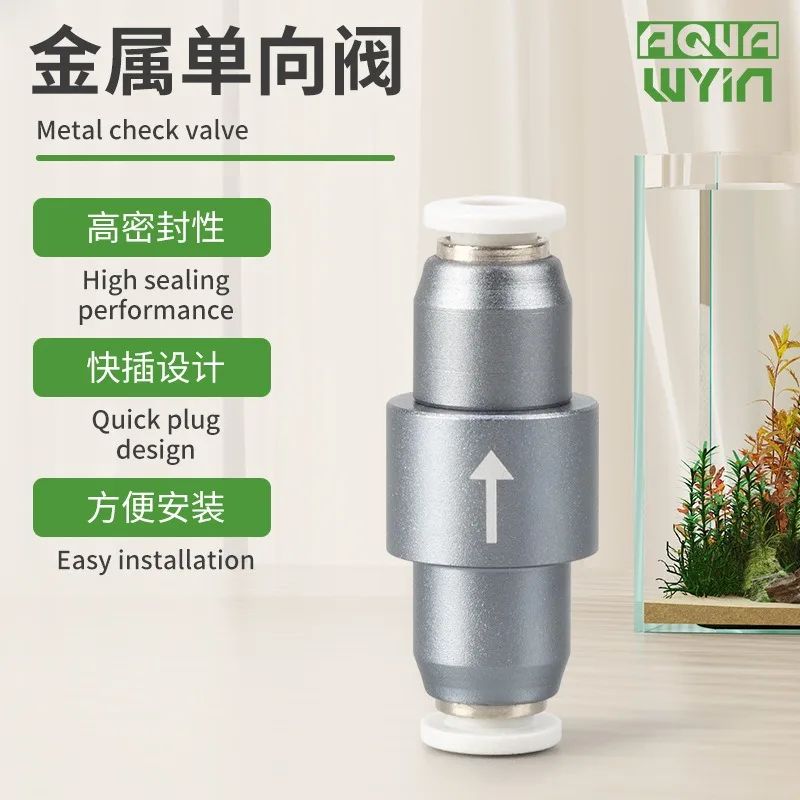 CO2-Rückschlagventil für Aquarien, Metallisches Einweg-Rückschlagventil, Schnellkupplung 4x6mm Gasrohranschluss, Aquarium CO2-Zubehör – Detail 8