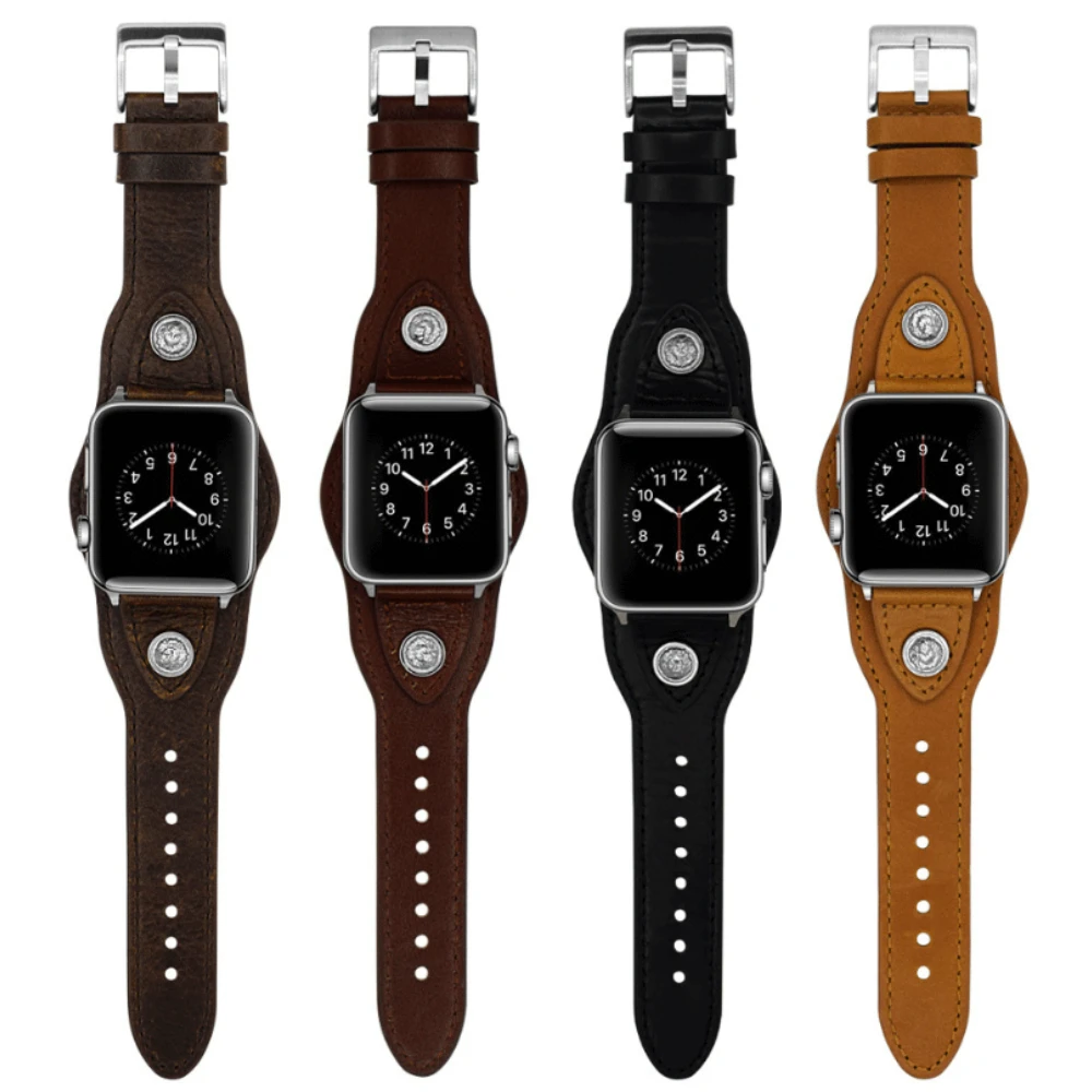 

Retro Leather Strap For Apple Watch Bands 49mm 45mm 44mm 40mm 41mm 42mm 38mm Bracelet Wristband iWatch Ultra 8 7 6 5 4 3 SE Band