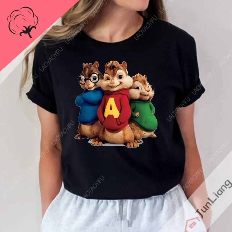 T-shirt De Noël Unisex Adulte - Motif Tamia (Chipmunk) Et Lettre T - Couleur Verte Festive - Cadeau Déguisement Alvin Et Les Chipmunks - 6
