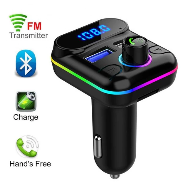 Car Bluetooth-compatib5.3 FM Transmitter Wireless Audio Receiver MP3 Player  66W PD Fast Charger Ambient Light Muti-point Charger - AliExpress