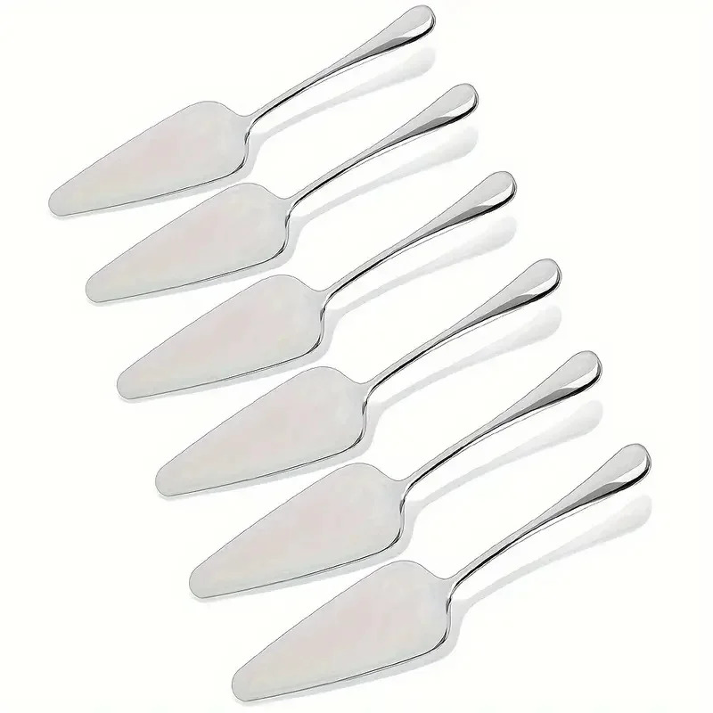 6 Pieces Stainless Steel Cake Shovel, Pie Shovel, Pizza Cutter, Durable, Suitable for Party, Cake Shop, Pizza Shop