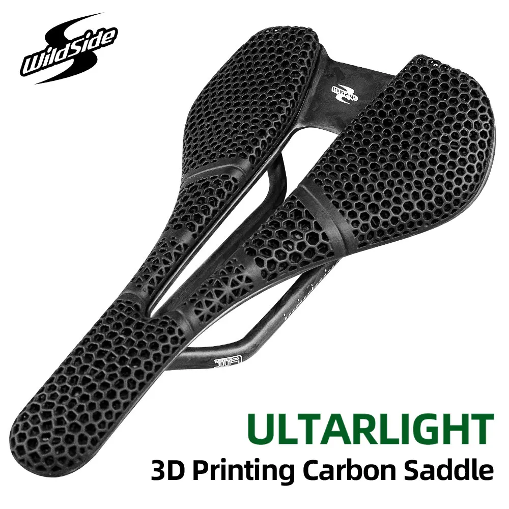 Bicycle Saddle Wildside 3D Printed Bike Saddle Ultralight Carbon Fiber Hollow Comfortable Breathable MTB Gravel Road Bicyle Riding Seat Parts
