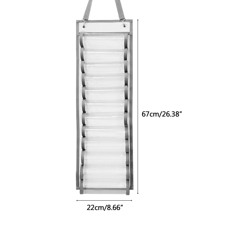 Vinyl Roll Holder 12 Roll Compartments Craft Organizers Storage Rack Holder Hanging Bag for Home Cabinet Door Wall Mount