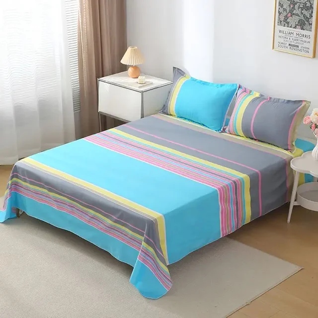 ‌Bohemian Bed Sheet Set - 400TC Mediterranean-Style Cotton with Fade-Resistant Dye for Dorm Essentials 2