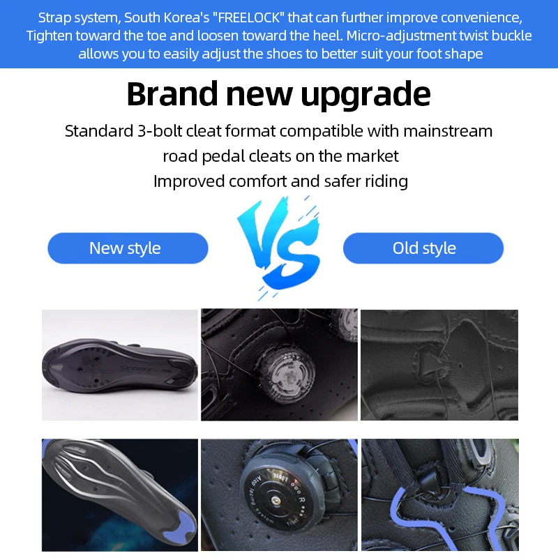 SIDEBIKE Men's Sneakers Road Bike Carbon Sole Cycling Shoes Self-locking Outdoor Men's Sports Shoes Running Breathable cycling shoes