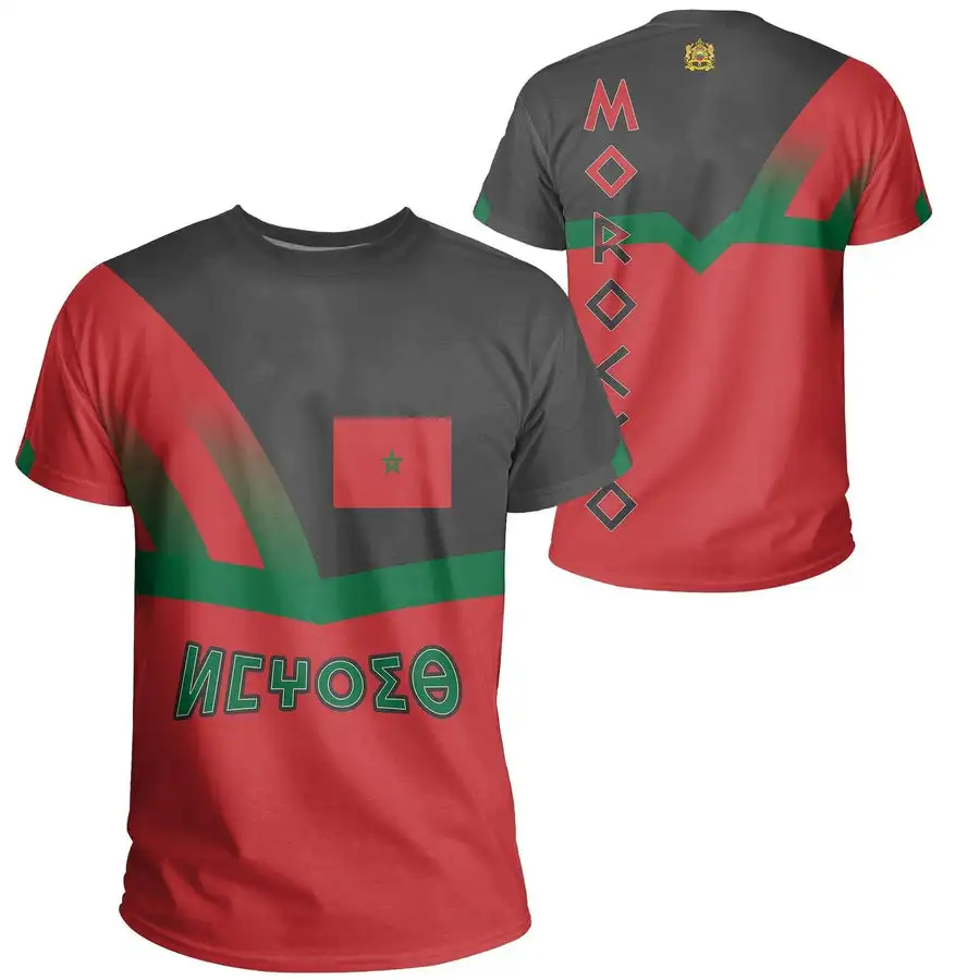 Camiseta con nombre personalizado para hombre, ropa deportiva con bandera marroquí, Equipo Nacional de Marruecos, a la moda, novedad