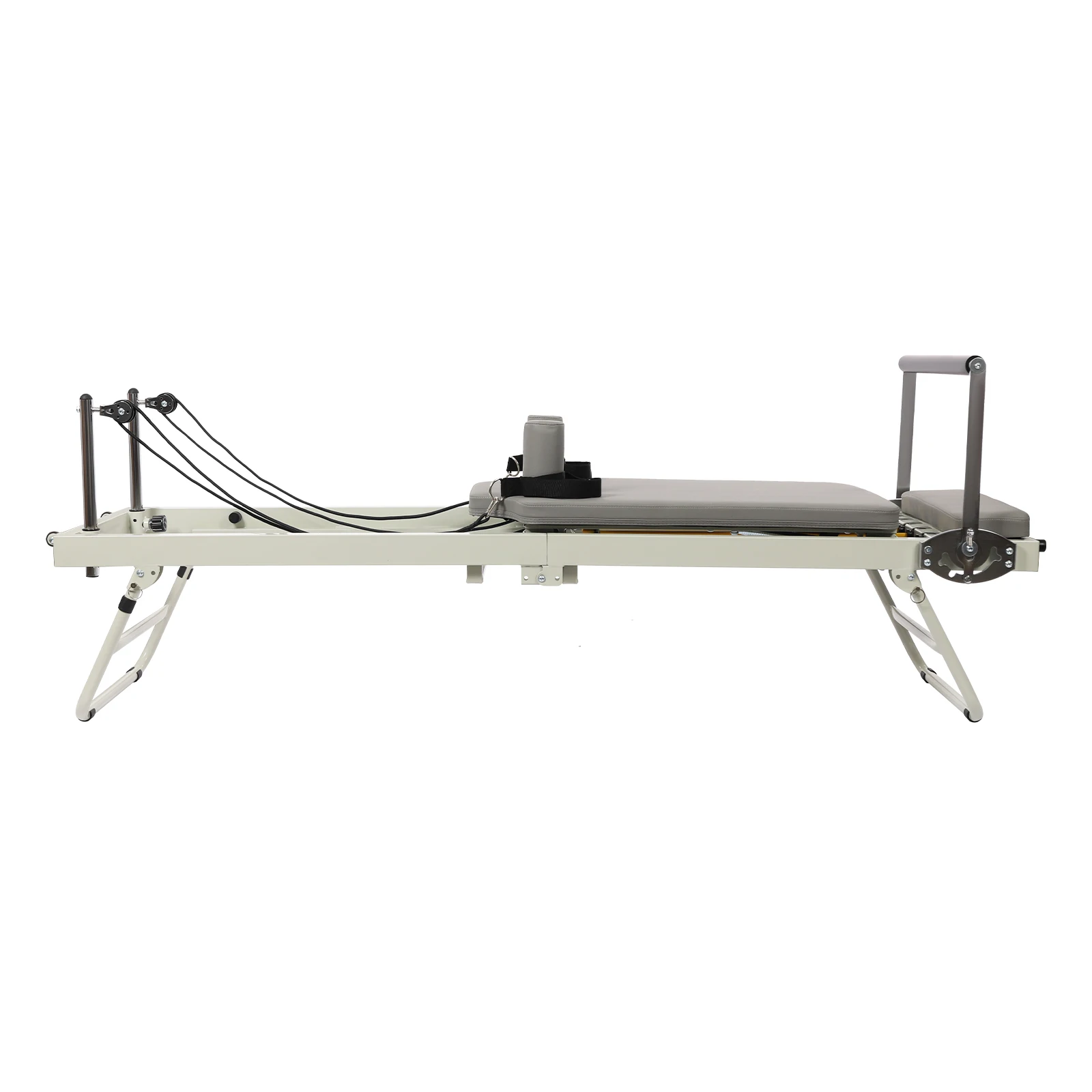 Foldable Yoga Reformer Machine Multifunctional Yoga Fitness Equipment Pilates Exercise Equipment W/Elastic Latex for Home