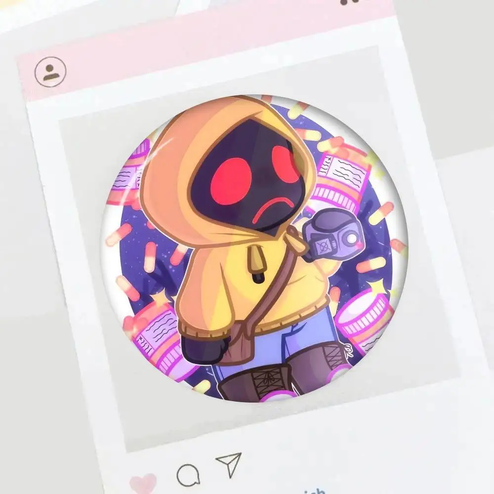Handmade Horror Anime Figure Tinplate Brooch - Iconic Badge