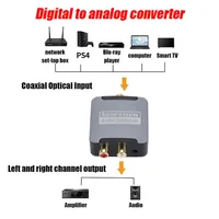 Digital to Analog Converter DAC Audio Optical Toslink SPDIF Coaxial Input to L/R RCA 3.5mm Jack Headphone Amplifier Output 2