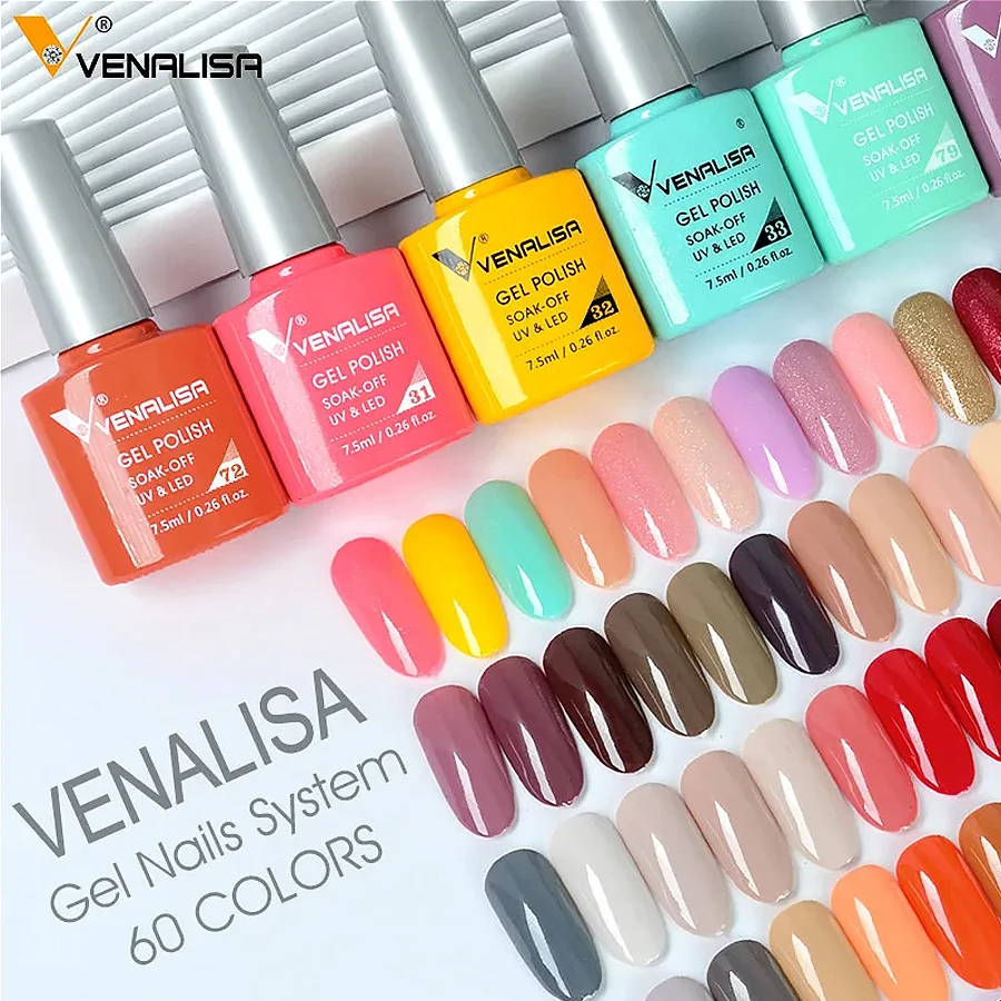 VENALISA 7,5 ml Nagelgelpoliermittel, 60 Farben, bunter Lack, Maniküre, semi-permanenter Nagellack, Gelpoliermittel – Detail 6