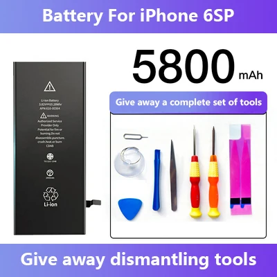 

Аккумулятор для телефона iPhone 6s Plus 6sp iPhone6SP, набор инструментов для ремонта, 5800 мач, оригинальный аккумулятор большой емкости
