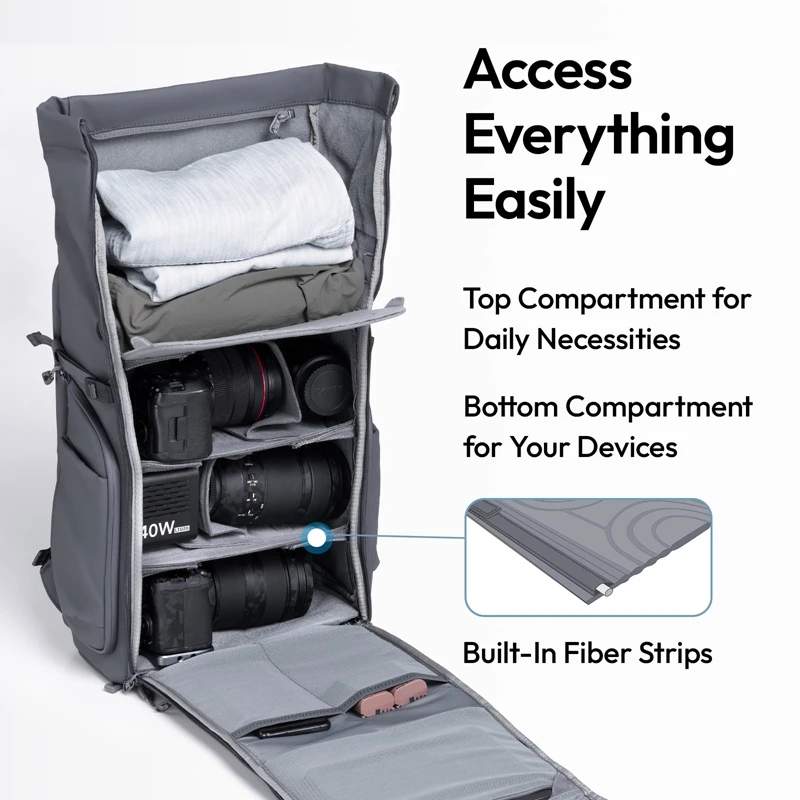 Ulanzi BP04 Hard Shell Camera Backpack 27L for Travel Photography Content Creation Short Trip Bag for Outdoor Livestreaming Vlog