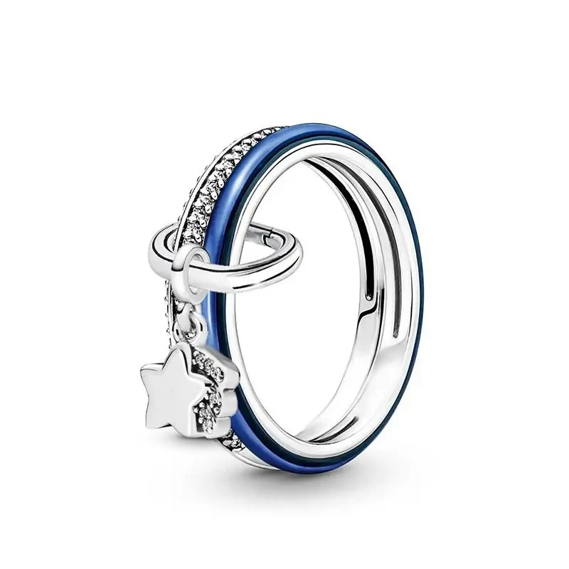 Popular Original Logo 925 Silver Popular Women's ME Lucky Bottle Cap Combination Set Logo Ring DIY Light Luxury Charm Jewelry