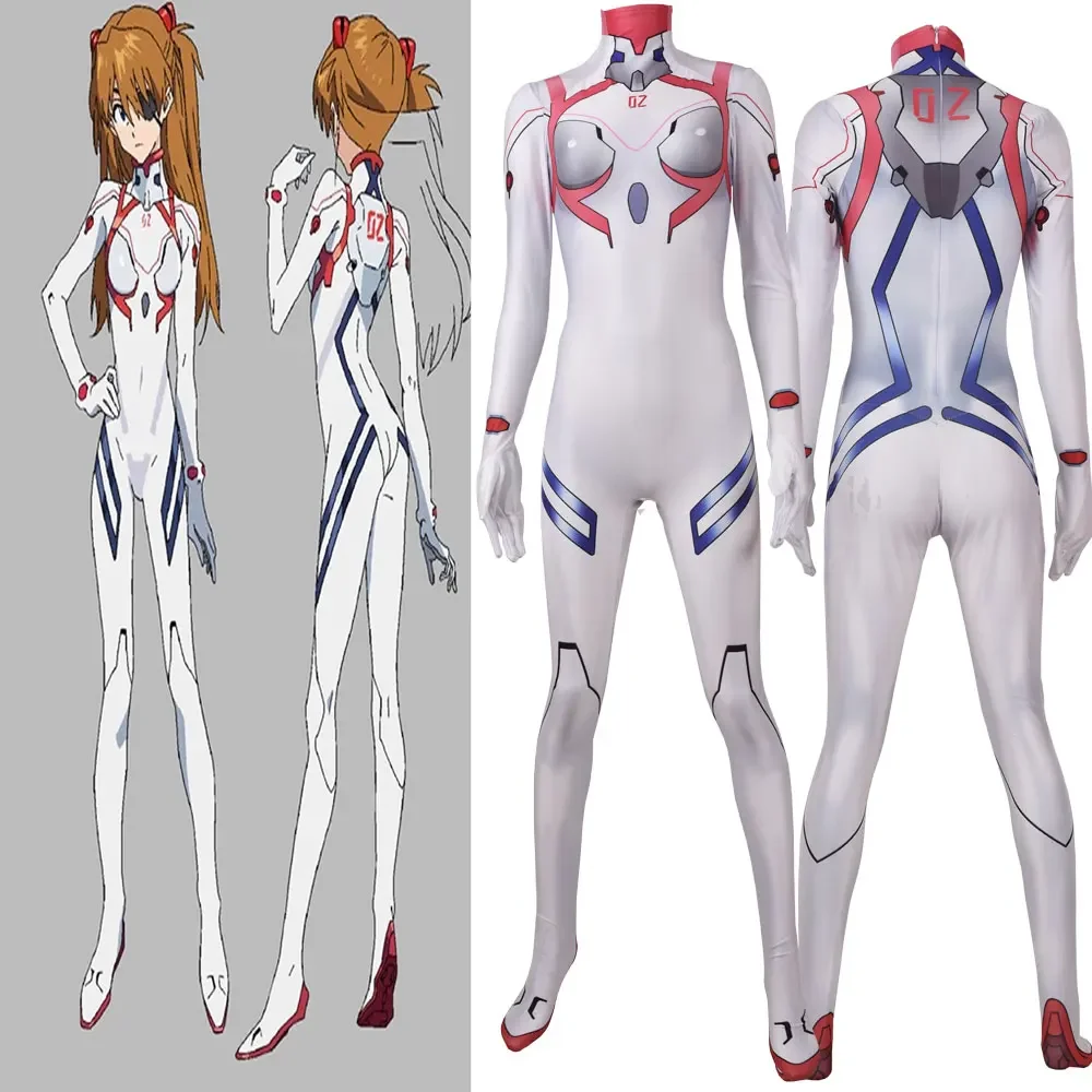 thumbnail image 1 of Disfraz de Cosplay de Asuka Langley Soryu Mari Rei Ayanami para adultos y niños, mono de prueba de Asuka, traje Zentai, mono de Halloween, 1 of 5