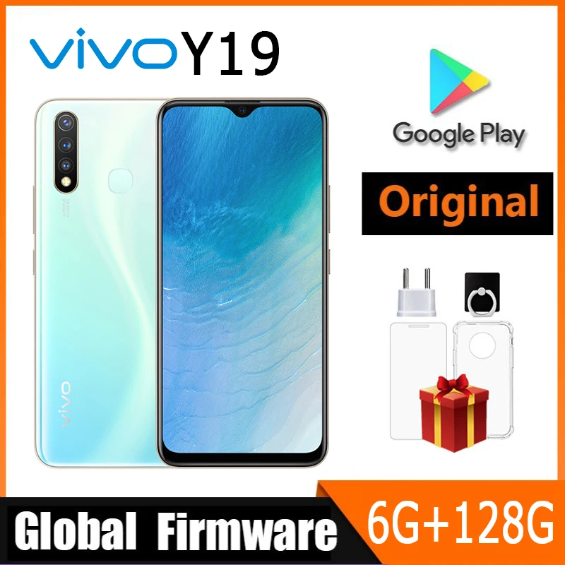Vivo Y19 смартфон с восьмиядерным процессором MTK6768, Android 9,0, ОЗУ 6 ГБ, ПЗУ 128 ГБ, 16 МП, 5000 мАч