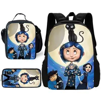 pcs set For C-Coralines Child School Backpack with Lunch Bags ,Pencil Bags ,School Bags for Boys Girls Best Gift