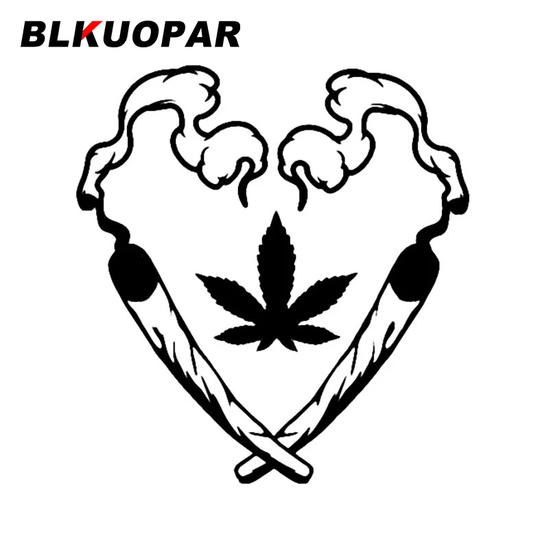 

BLKUOPAR наклейки на автомобиль с изображением совместного сердца конопли, водонепроницаемые аниме наклейки, креативные забавные автомобильные аксессуары для домов на колесах