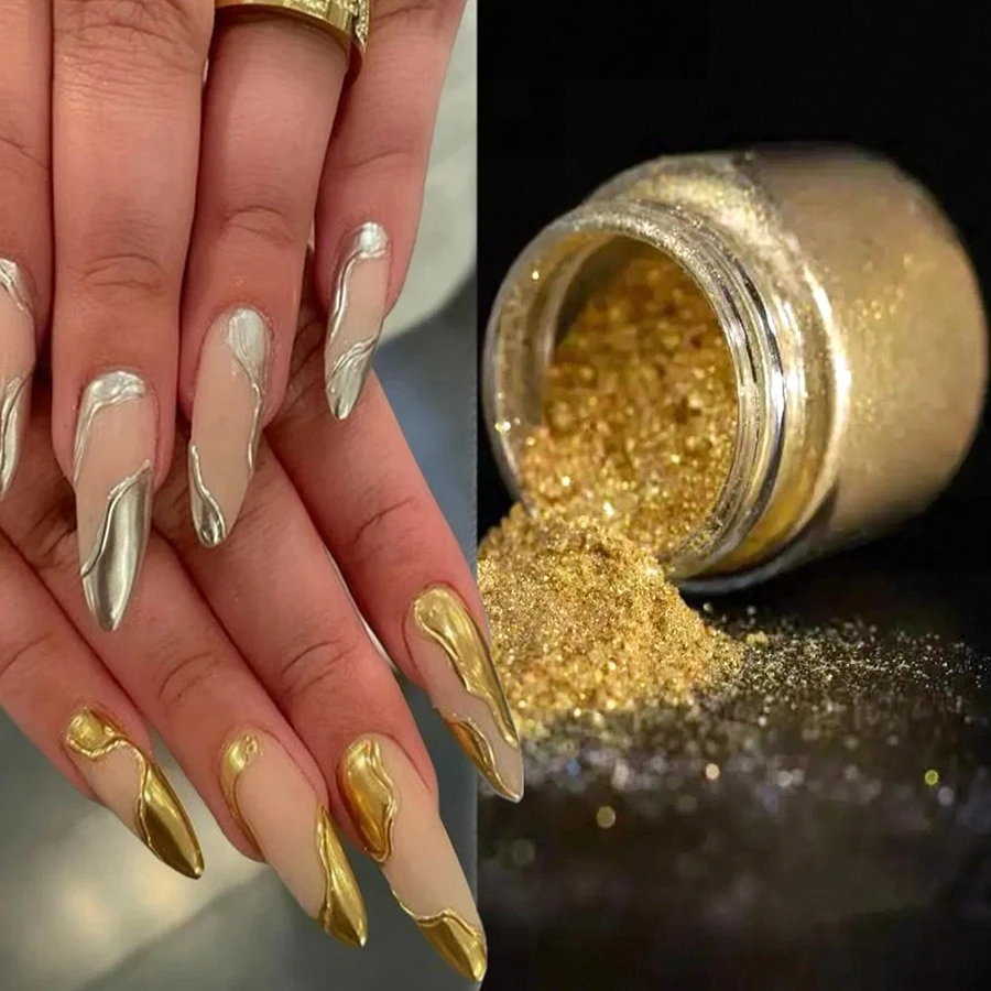 Mica Powder Color Shift Pigment Powder Reflective Powder Automotive Paint Pigment Powder Sparkly Gold Chrome Pearl Mica Powder Cosmetic Grade Epoxy Resin Car Paint Eyeshadow Soap Manicure-Shiny Pearlizer