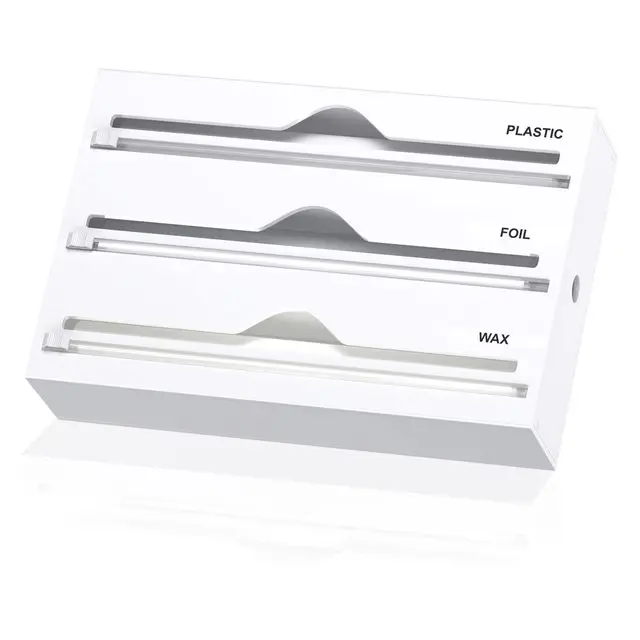 

Органайзер из фольги и пластика, диспенсер для бумаги и пергамента из акриловой оловянной фольги с резаком, кухонный ящик для кладовой, настенное крепление для хранения