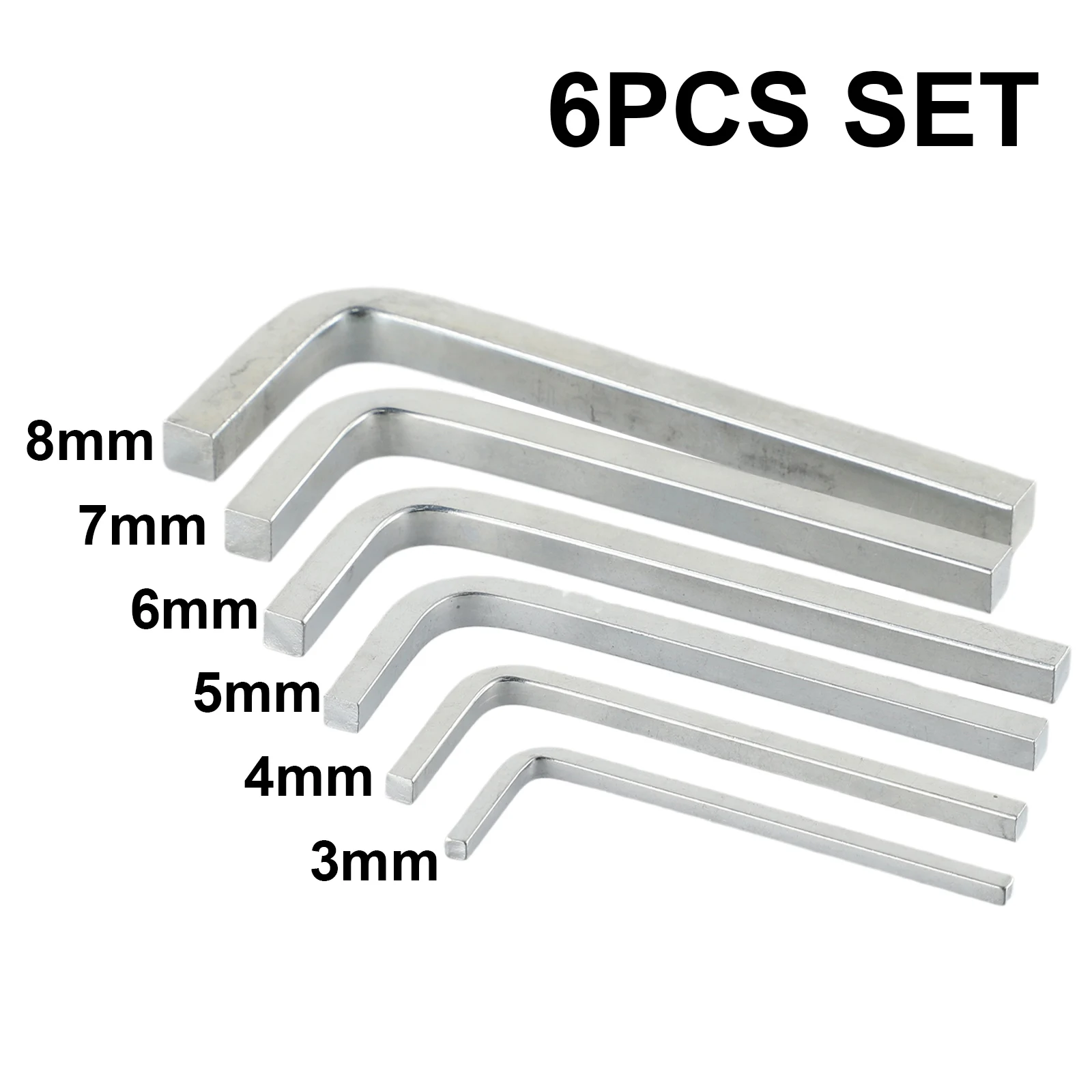 6 Stück L-förmiger quadratischer Kopfschlüssel, quadratischer Schlüssel, innerer 4-Punkt-Schraubenschlüssel, Schraubendreher-Set, 3–8 mm, Handwerkzeuge, Werkzeugschrauben – Detail 7