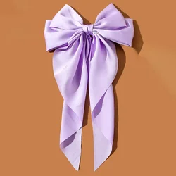 Elegant Satin Bowknot Hair Clips - Women & Girls Hair Accessory (Purple)