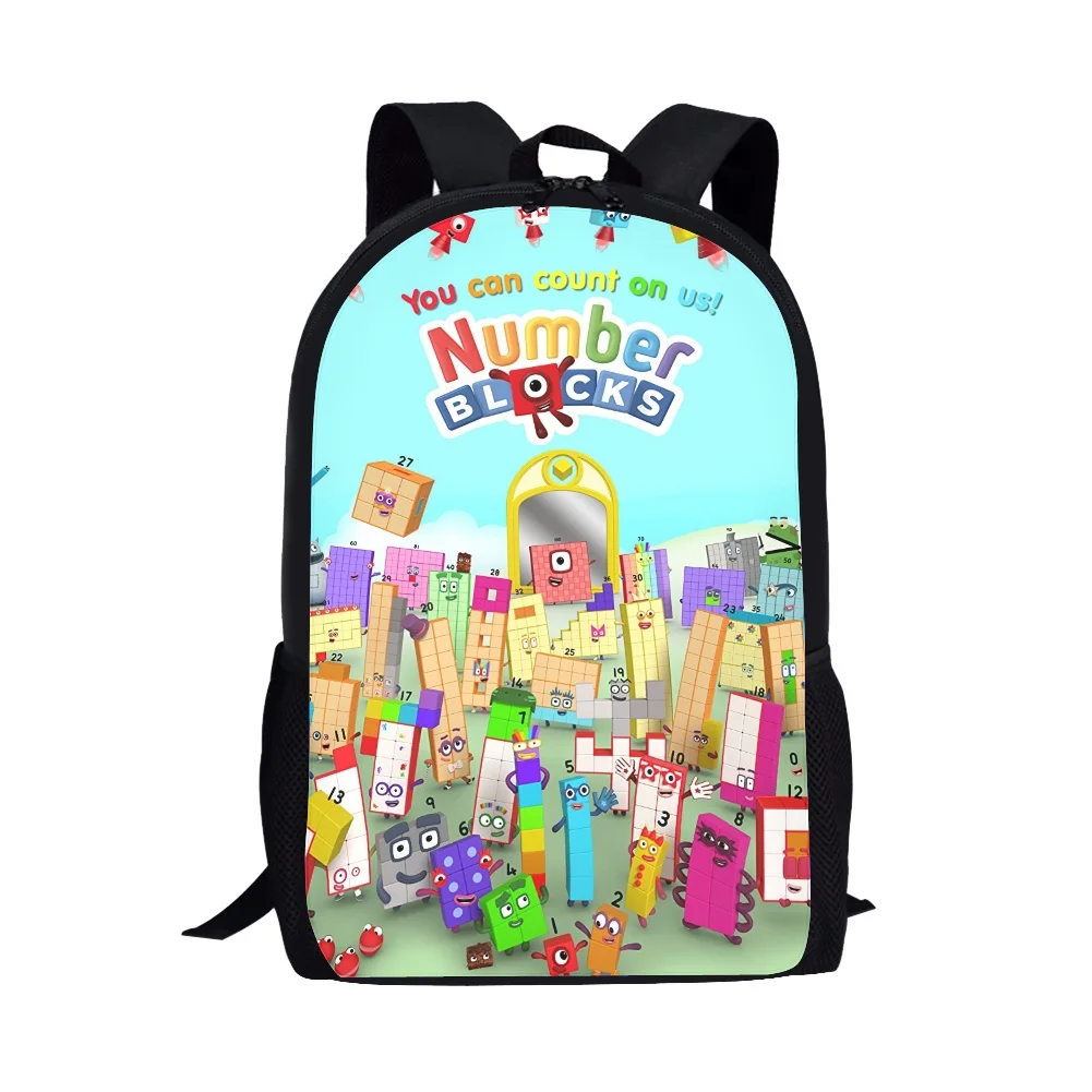 

Mochila Number Blocks Print Backpack for Boys Girls School Bags Kids Pattern BookBag Kids School Bag Pack