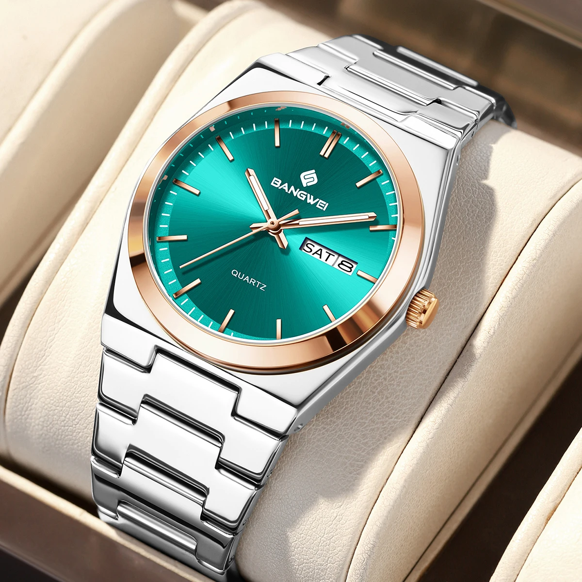 BANGWEI Luxury Men Watch Fashion Business Waterproof Luminous Watch Men Outdoor Sports Weekend Date Quartz Wristwatches For Men