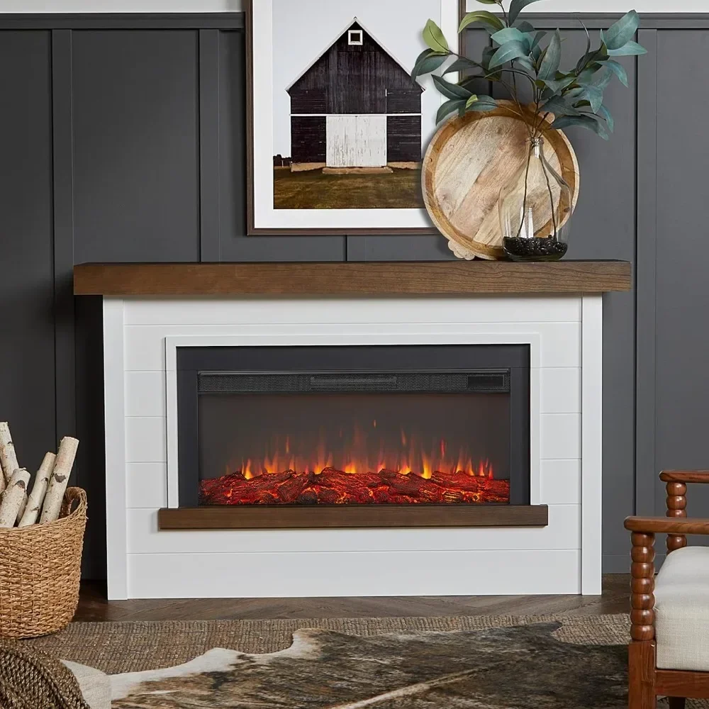 Bernice 67" Landscape Electric Fireplace with Mantel for Living Room or Bedroom, Replaceable Fireplace Insert Heater 2
