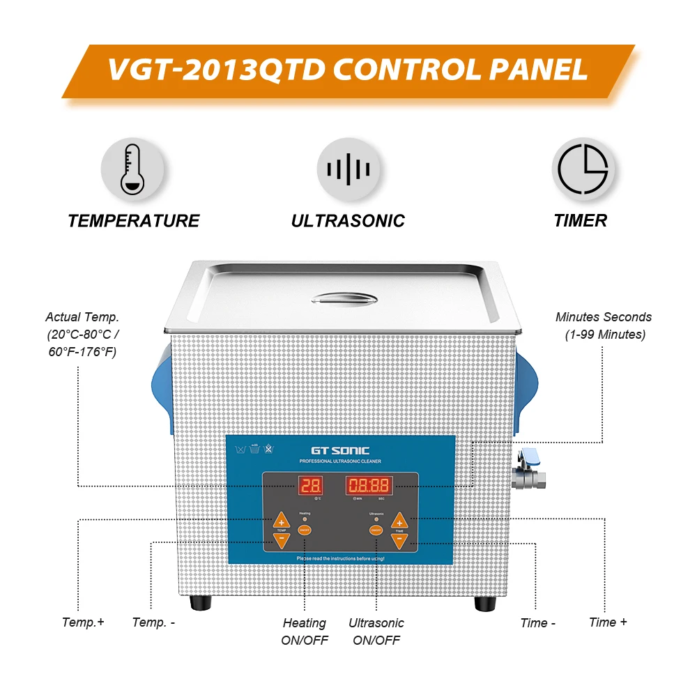 GTSONIC Ultrasonic Cleaner - 2L to 27L Digital Ultrasound Bath with Big Sale Price Description Image.This Product Can Be Found With The Tag Names Digital ultrasonic cleaner 6l, Ultrasonic cleaning machine 3l, Ultrasonic cleaning machine 6l