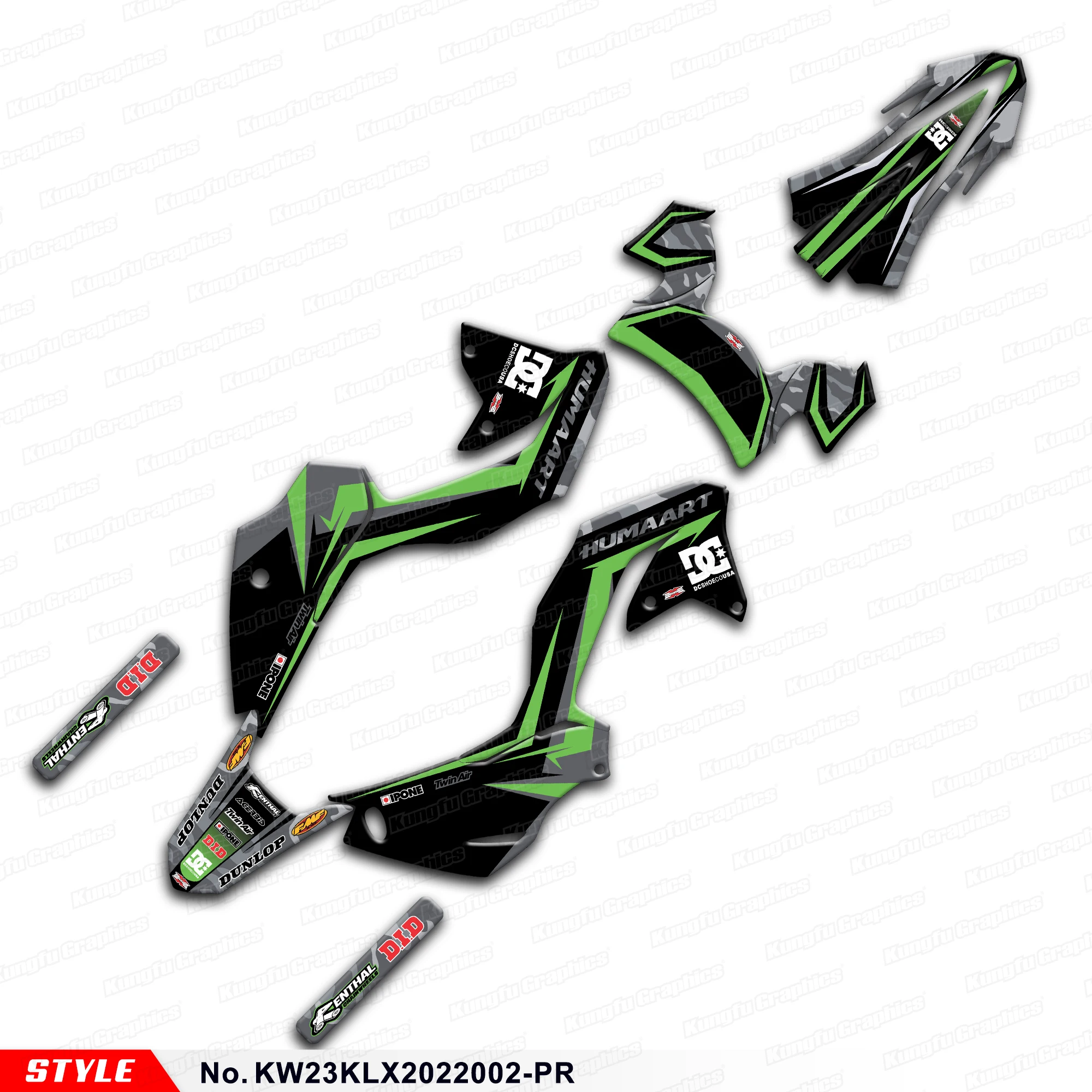 

Наклейка на графику мотоцикла для Kawasaki KLX230 2020 2021 2022, KW23KLX2022002-PR
