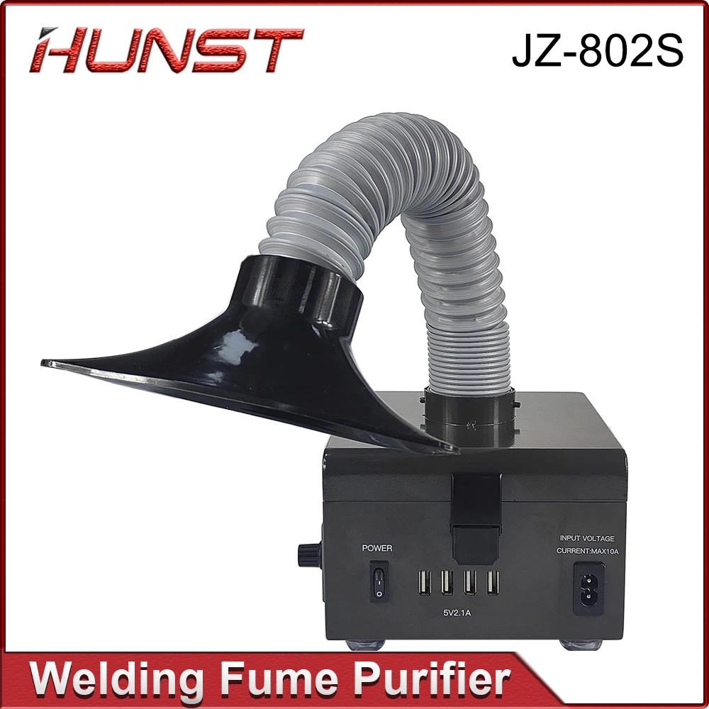 HUNST ZJ-802 ZJ-802S Welding Fume Extractor Air Dust Fume Purifier USB Fast Charger Industrial Phone PCB Soldering Repair Tool