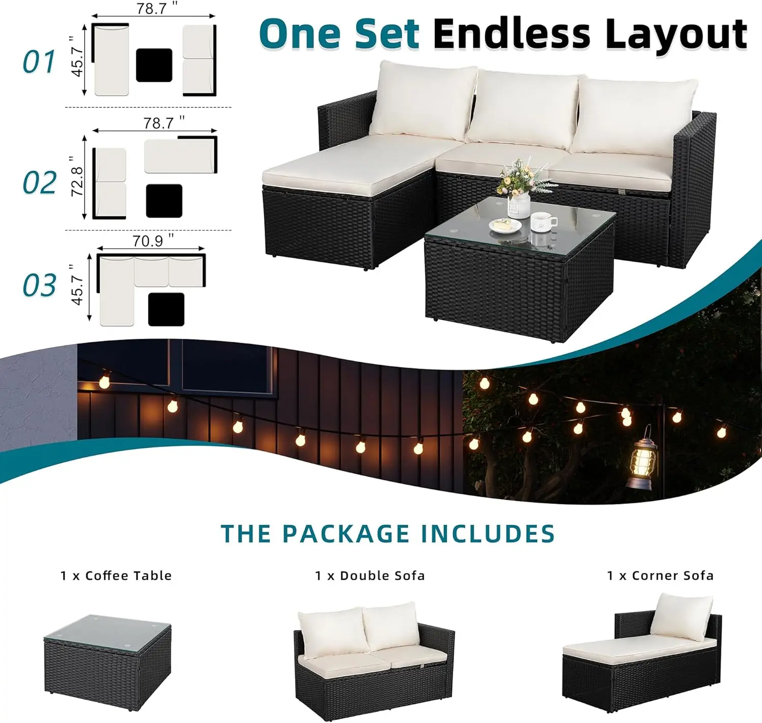 Rattan Patio Conversation Set