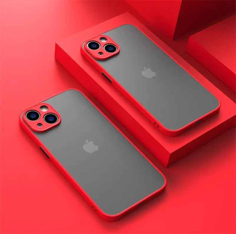 Armor Translucent Matte Phone Case for iPhone 17 Pro Max Air 16 15 14 Plus 13 12 11 Mini Pro Max Back Shockproof Cover Cases 2