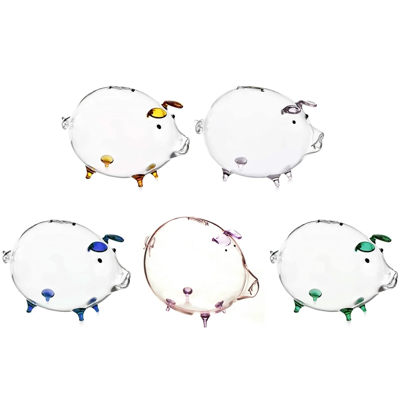 Pig Piggy Bank Money Boxes Coin Saving Box Cute Transparent Glass Souvenir Birth,  Coin Banks Money Saving Box for Children,Boys 3