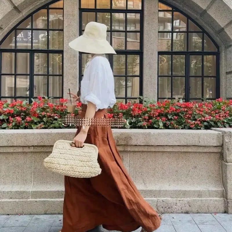 Straw Purse For Women Cloud Dumpling Pouch Straw Crossbody Shoulder Handbag Summer Beach Woven Bag