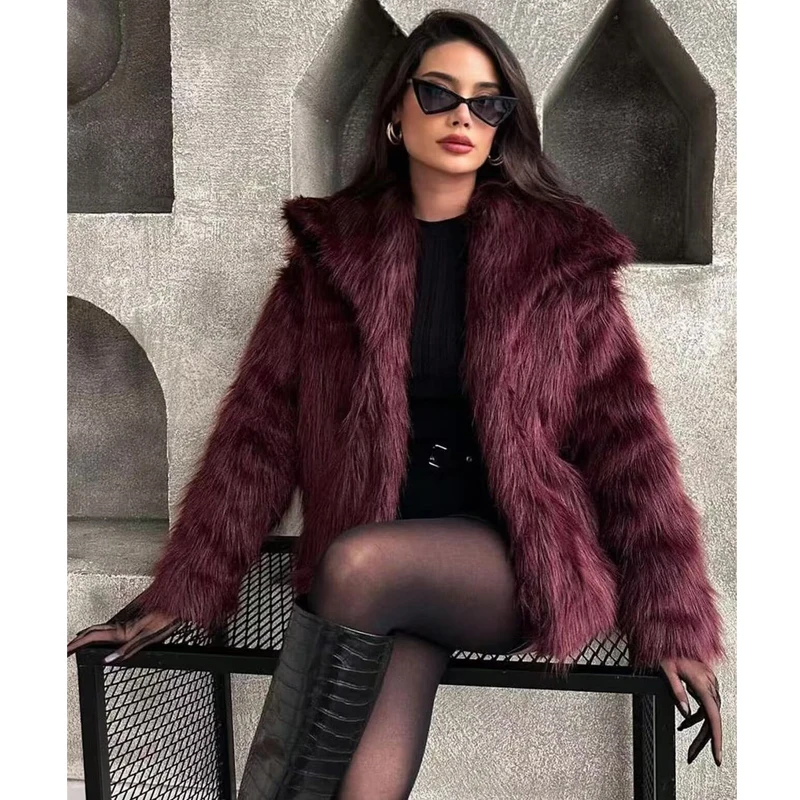 MUJER Faux Fur Hairy Coat Woman Warm Winter Fluffy Coat Women New Plush Jackets for Women Outerwears Luxury Women's Teddy Coats - 6