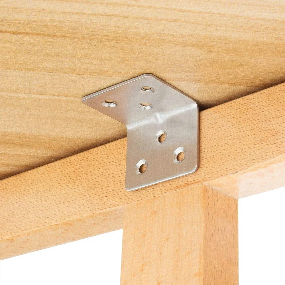 Description Picture 5 of item30/10Pcs Stainless Steel Corner Brace Corner Bracket Furniture Corner Connector Universal Joint Fastener for Wood Cabinet Drawer