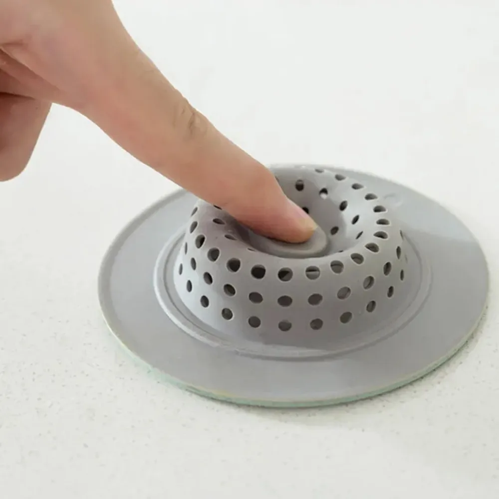 Silicone Anti-clogging Filter Portable Sink Strainer Bathroom Kitchen Tool For Drains Cover Hair Waste Plug Filter Strainer