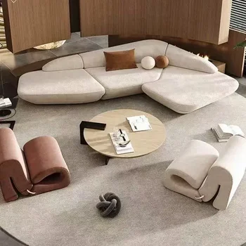 Home-style rental house beauty salon seating area lightweight sofa luxury office home Nordic style sofa complete set 1