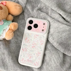 Sweet Girly Style Pink Blue Floral Shell Pattern Shockproof Protective Phone Cover - iPhone 15 (Pink)