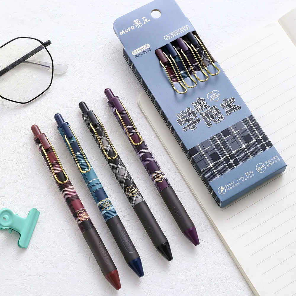 

36 pcs/lot Creative Press Gel Pen Cute 0.5mm black Ink Neutral Pens Promotional Gift Office School Supplies