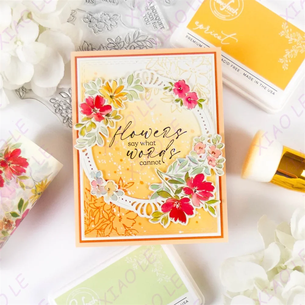Foliage Flair Joyful Blooms Full Release Bundle Cutting Dies Stamps Stencil Hot Foil Craft Embossing Make Paper Greeting Card